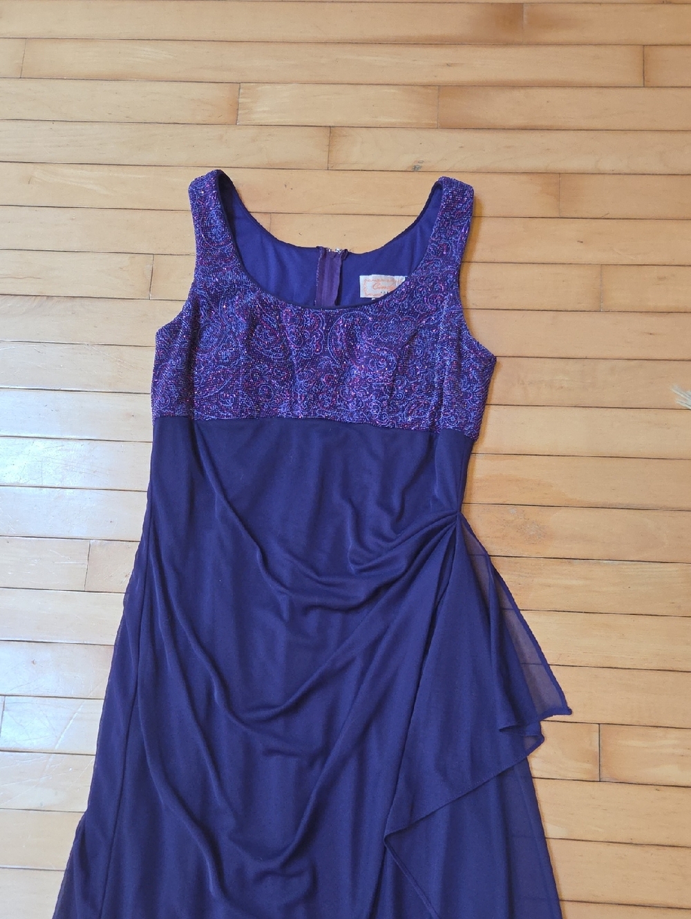 Elegant Purple Sleeveless Evening Dress
